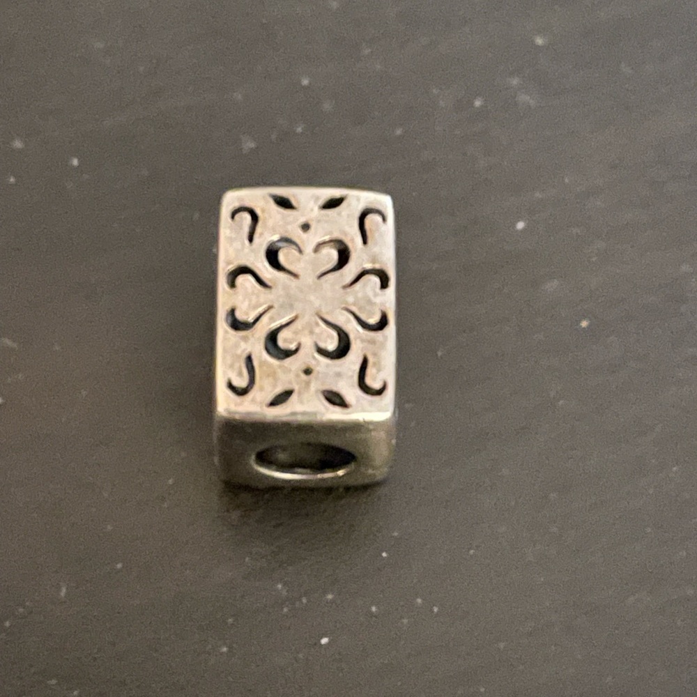 2 for $15 Silver coloured rectangle charm